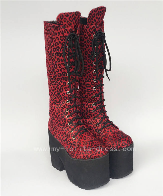 Beautiful White Matte Lace-up Knee Lolita High Boots