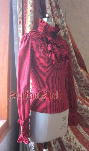 Gothic Red High Collar Lolita Blouse