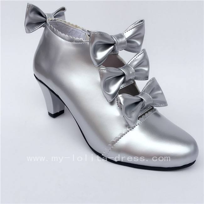 Sweet Girl's Four Bows Lolita Heels Shoes