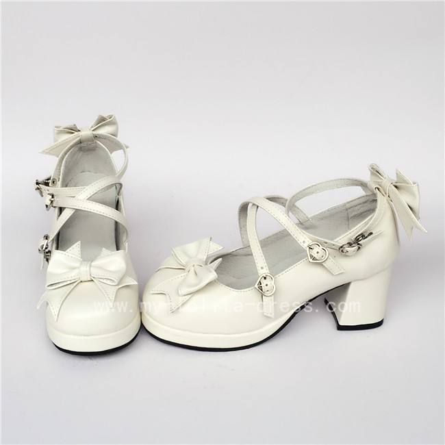 Sweet Cat's Ear Bows Matte Lolita Heels Shoes