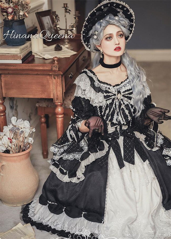 HinanaQueena ~Feast of Platinum~ Elegant Vintage Lolita OP
