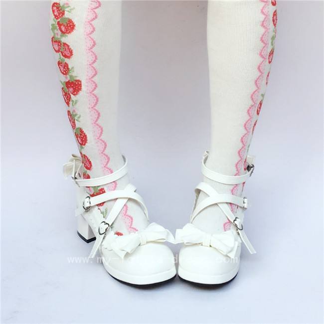 Beautiful Claret Matte Bows Lolita Shoes