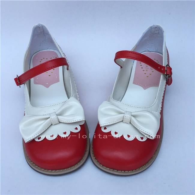 Pretty Bow Flower Flat Heel Lolita Shoes