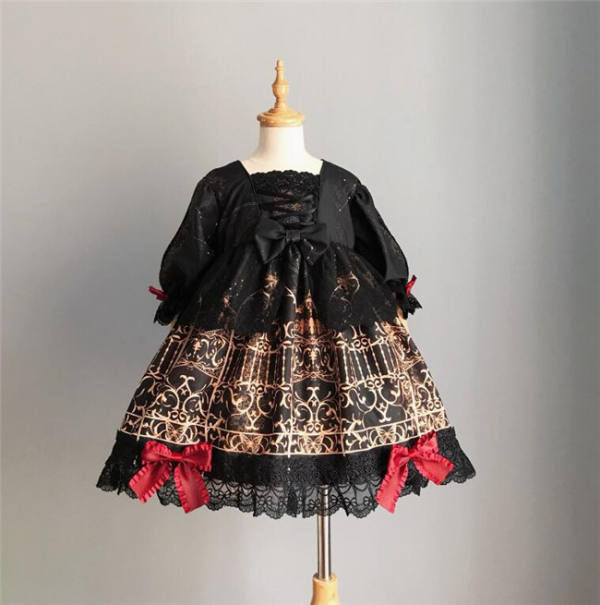 Black Bird Cage~ Gothic Halloween Lolita OP For Children -Limited Quanitity Pre-order Closed