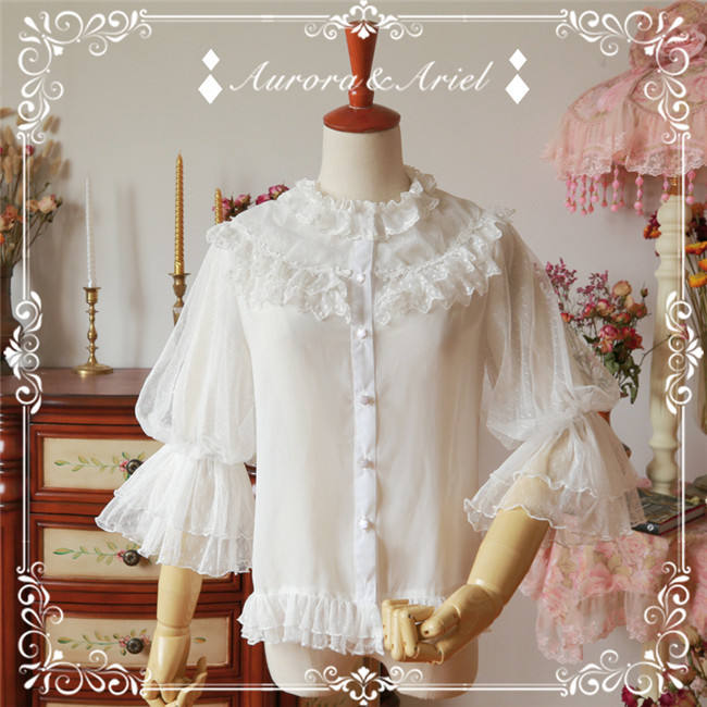 Aurora & Ariel ~Small Candle~ Chiffon Lolita Blouse