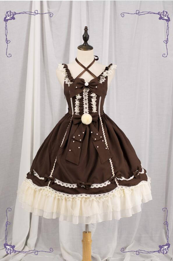 Halter Neckline Classic Lolita Jumper Dress -out