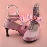 High Heel Sweet Pink Bow Lolita Shoes