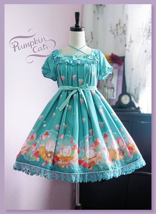 Pumpkin Cat ~Spun Sugar Rabbit~ Babydoll Style OP Dress-OUT