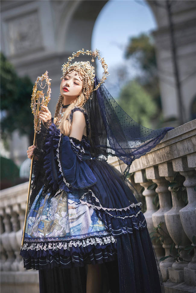 Nine Ode ~Nation of Dawn & Dusk Elegant Normal Waist Lolita JSK - In Stock