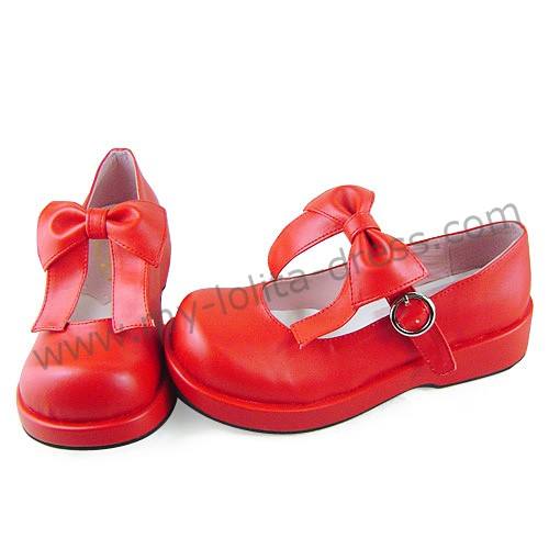 Red Bows Lolita Flats Shoes