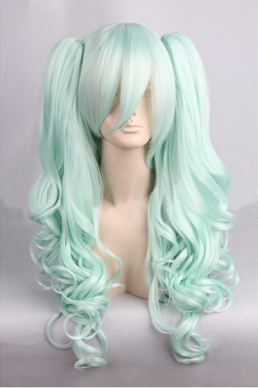 Sweet Green Lolita Curls Wig with Two Ponytails