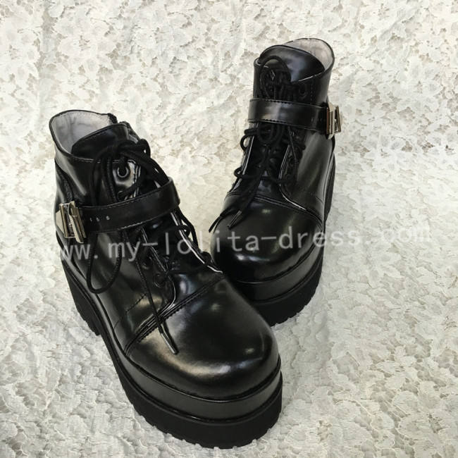 Sweet Black Lolita Heels Shoes with Platform