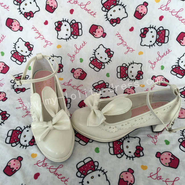 Sweet Matte White Lolita Heels Shoes