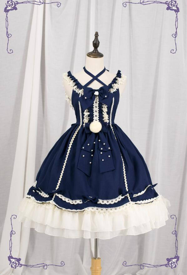 Halter Neckline Classic Lolita Jumper Dress -out