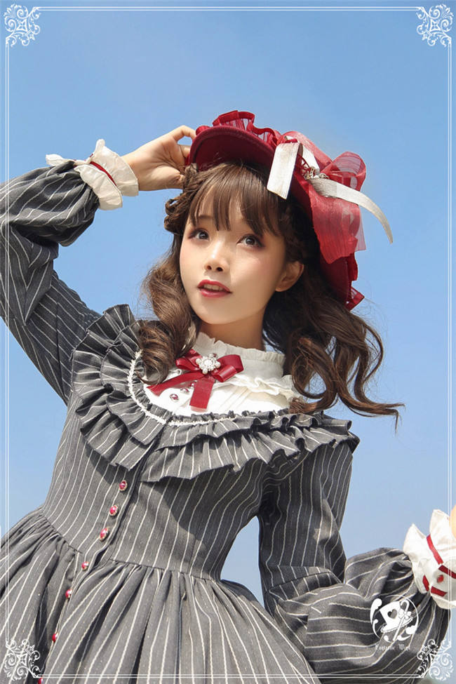 The Florentine Traveller~ College Style Lolita Long Sleeves OP  -Ready Made