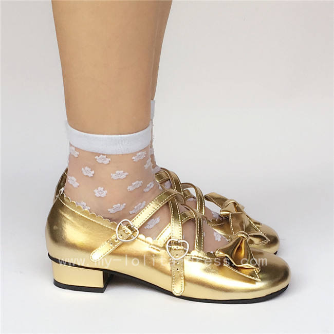 Sweet Pink Lolita Flats Shoes with Bows