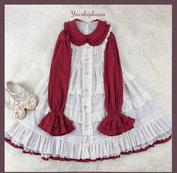 Vintage Unicolor Lolita OP + Surface Dress - Pre-order Closed