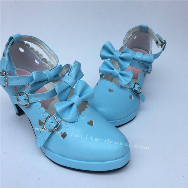 Light Brown Bows Antaina Tea Party Lolita Shoes Heels