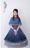 Common Sign ~Night Rain~ Classic Qi Lolita Fullset[--JSK Dress + Cape + Petticoat + Sash--] -Pre-order Closed