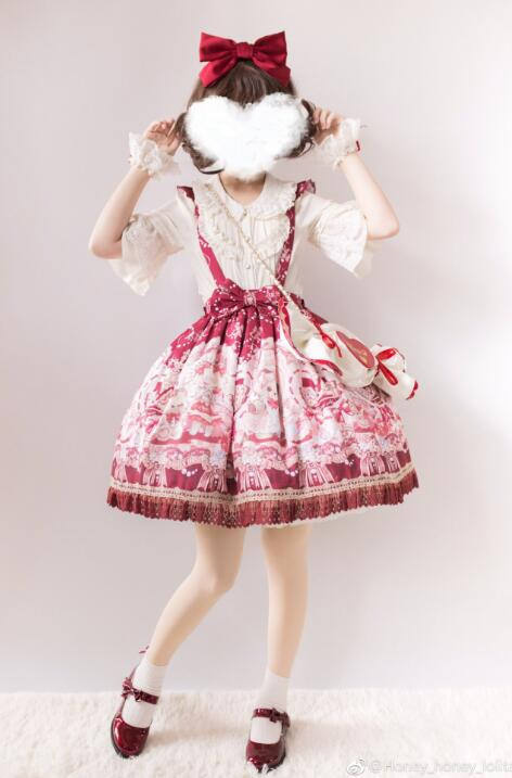 Doll and Bear Dance Series~Sweet Lolita Jumper/Skirt -Ready Made