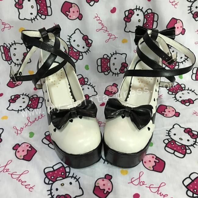 Sweet Princess Shoes Bows Hearts White Trim