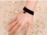 Simple Black Lace Bead Pendant Lolita Bracelet-OUT