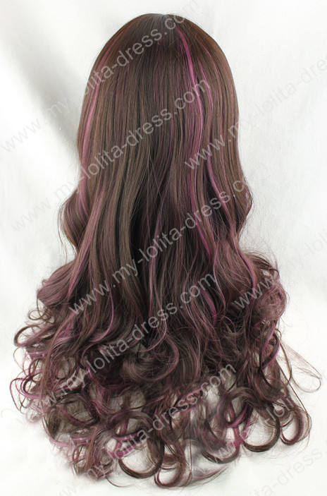 Big Curves Brown Purple 60cm Lolita Wig