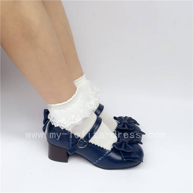 Light Coffee Bows Lolita Shoes