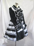Classic Long Sleeves Black Lolita Coat with White Ruffles Lace Bows