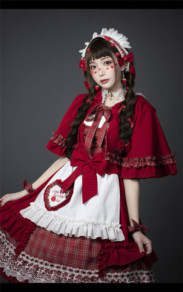 YUPBRO Lolita ~Little Red Riding Hood Soft Lolita JSK Fullset -Ready Made
