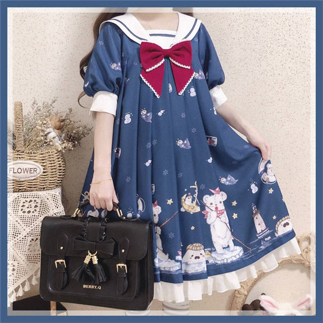 LeMiroir~Polar Bear ~Printed Lolita OP-Pre order Closed