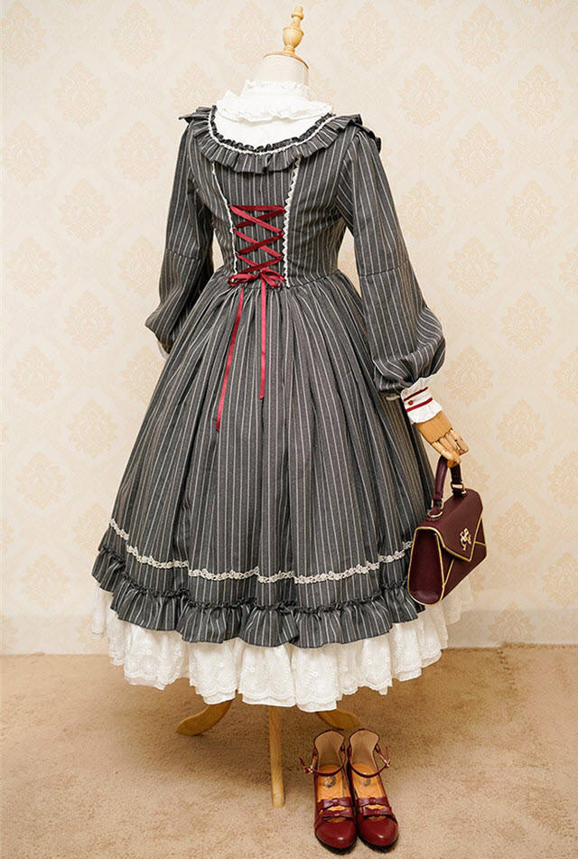 The Florentine Traveller~ College Style Lolita Long Sleeves OP  -Ready Made