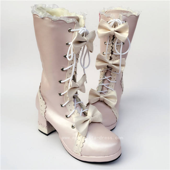 Sweet Bows Lolita Mid-calf Boots