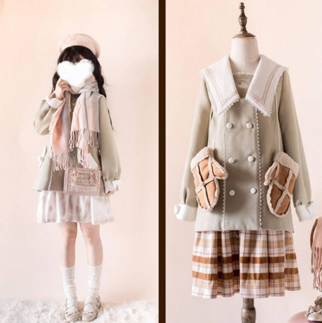 Penny House White Bear Lolita Coat -Ready Made