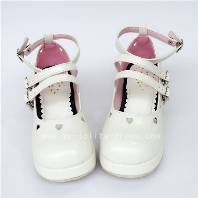 Sweet White Matte Lolita Heels Shoes