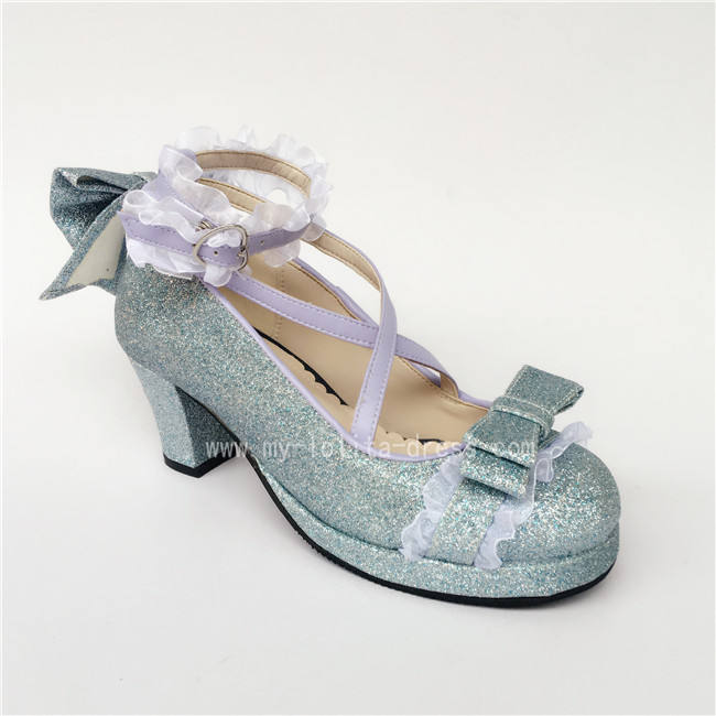 Sweet Cross Straps Bows Lolita Shoes