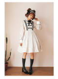 Night of Cellophane~ College Style Lolita Long Sleeves OP Dress -Pre-order Closed