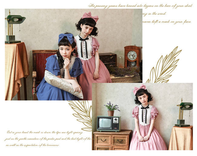 Memory of Floria~ Vintage Lolita OP Short/Long Version-Ready Made