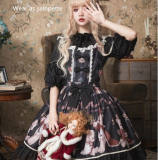 The Crown Bear~ Sweet Lolita Printed Jumper/Salopette