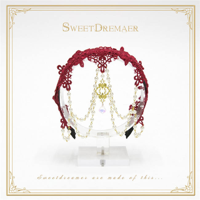 Sweet Dreamer Lace Beads Headbow and Veil Sets