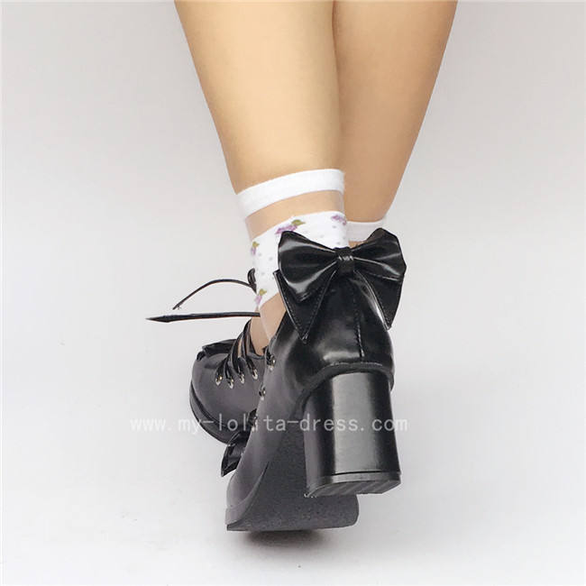 Sweet Purple Square Heels Lolita Shoes with Straps