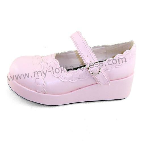 Pink Unicolor Lolita Shoes
