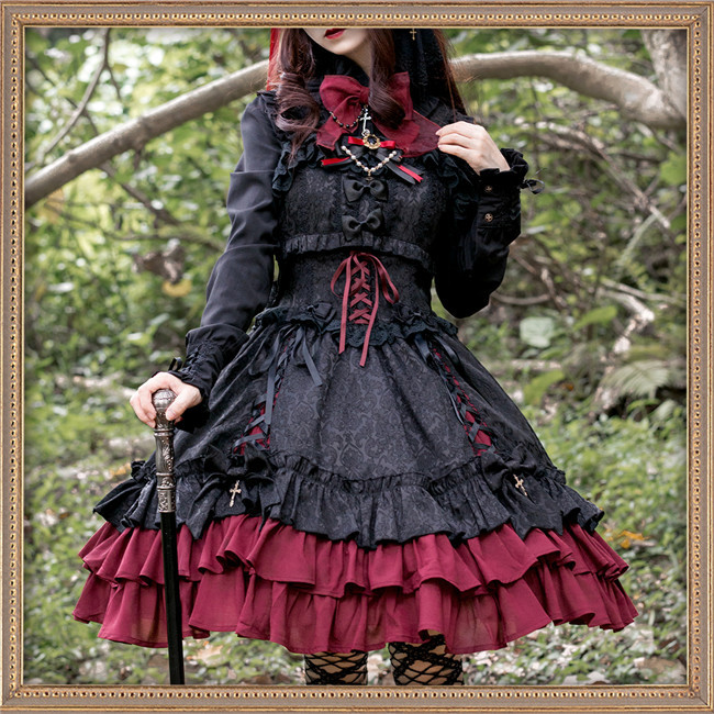 Luna Planetarium -Dimples Of Evil- Gothic Lolita JSK + Cape