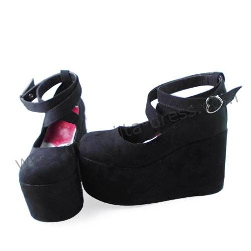 Black Velvet High Platform Women Shoes
