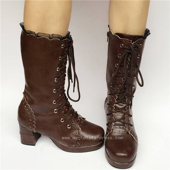 Sweet Coffee Lolita Mid-calf Boots