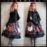 Honey Honey Lolita ~ Chinese Pear-leaved Crabapple Little Red Riding Hood Lolita Normal Waist JSK -Pre-order Closed