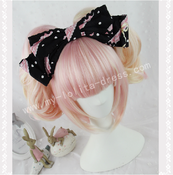Sweet Pink Moccasin Short Lolita Wig with Two Ponytails