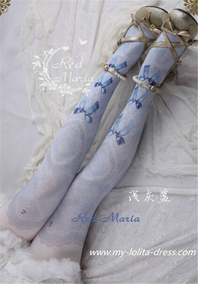The Peacock Feather~ Vintage Double-sides Printed Lolita Tights