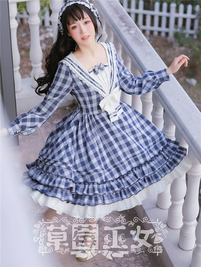 Strawbery Witch ~Sailor Style Gingham Lolita OP
