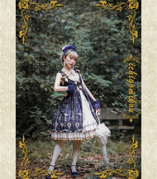 IchigoMiko ~Eden Gems~ Lolita JSK With Front Open Design  Version I -Ready Made